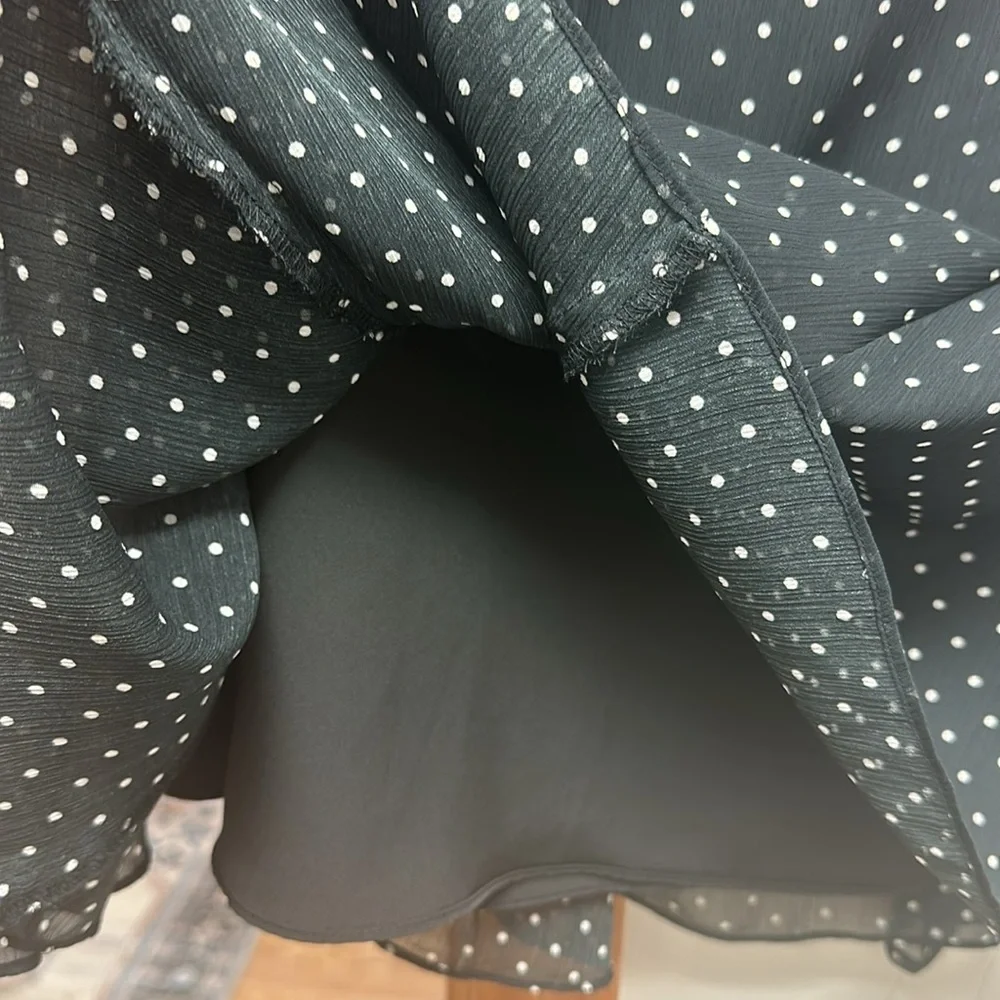 Liz & Co. Black Polka Dot Midi Skirt - Picture 6 of 6
